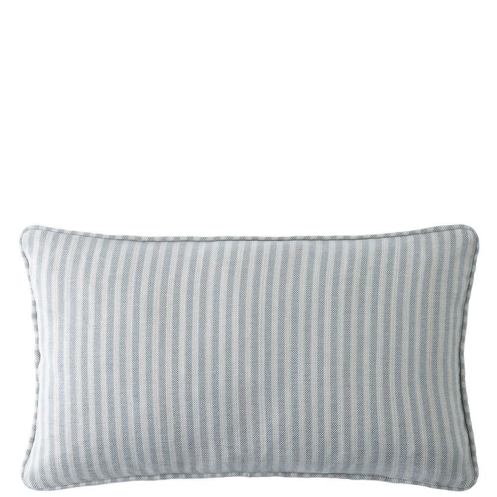 Laura Ashley Cornish Chenille Stripe Natural/Slate Blue Cushion